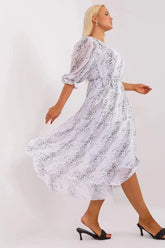 Lakerta round neckline plus size dress  Adomoo